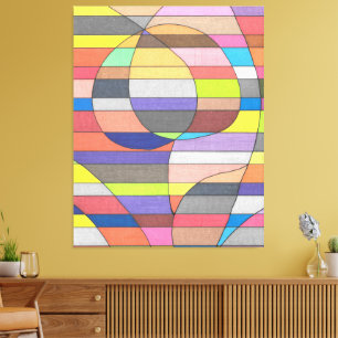 Toile Abstrait tripé avec des ovales et des courbes colo