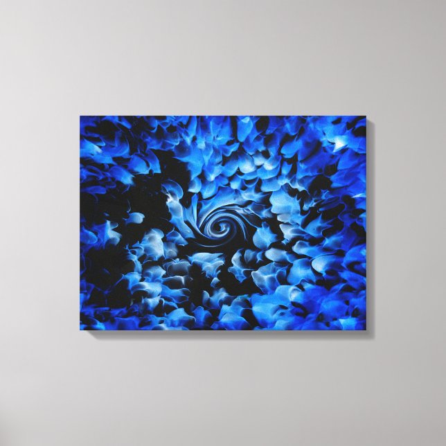 Toile Abstraite en verre noir et bleu (Recto)