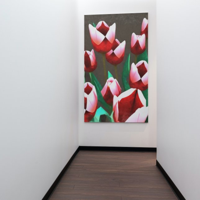 Toile Abstraite florale des tulipes rouges (Créateur téléchargé)