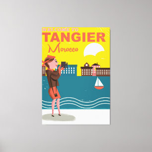 Toile Accueil à l'affiche vintage de voyage de Tanger