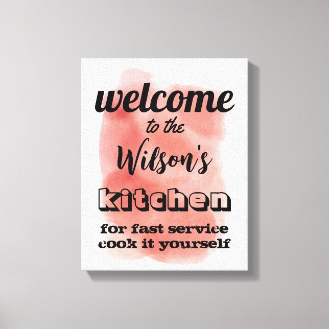 Toile accueil devis de cuisine personnalisée humour mur  (Recto)
