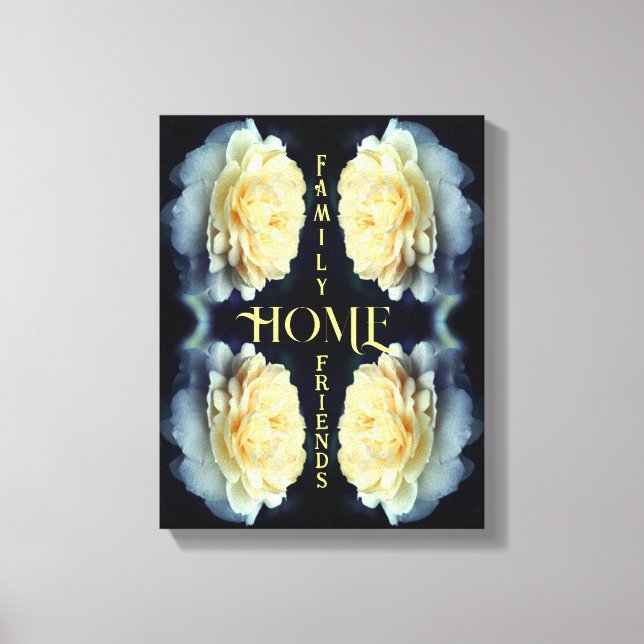 Toile Accueil Rose Jaune Mots Inspirationnels Abstraits (Recto)