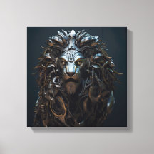 Acier roi : Le lion en métal majestueux