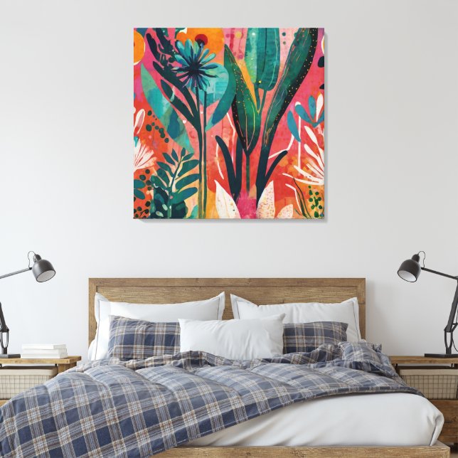 Toile Acrylique florale audacieuse et vibrante Botanique (Insitu(Chambre))