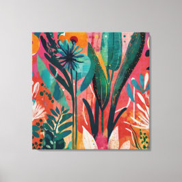 Toile Acrylique florale audacieuse et vibrante Botanique