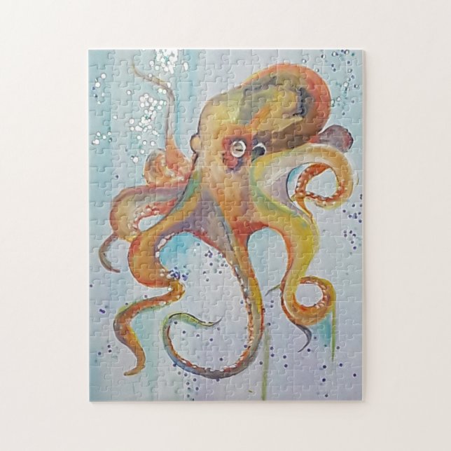 Toile acrylique octopique du puzzle par JP Denyer (Vertical)