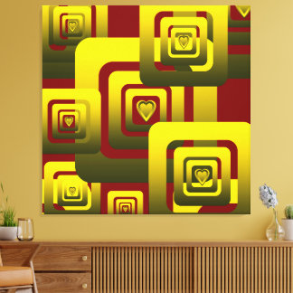 Toile Activate My Heart Pattern Golden