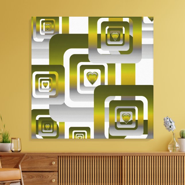 Toile Activate My Heart Pattern Silver (Insitu(Salon))