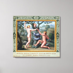Toile Adam et Eve avec le Serpent, illustration de t