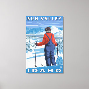 Toile Admirant Skier - Sun Valley, Idaho