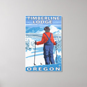 Toile Admirer de skieur - loge de Timberline, Orégon