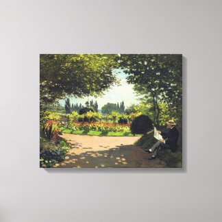 Toile Adolphe Monet Lecture dans le jardin - Claude Mone