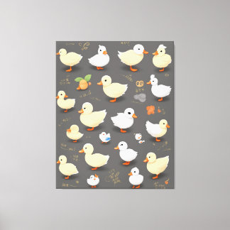 Toile Adorable Kawaii Duck : plusieurs modèles vectoriel
