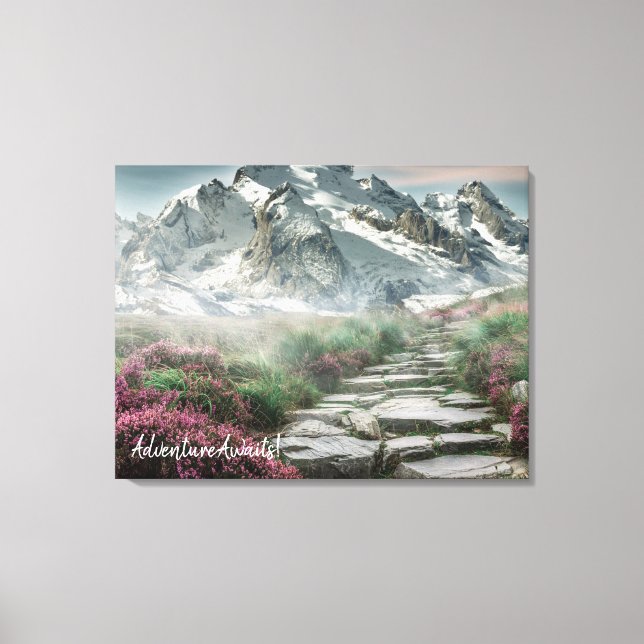 Toile Adventure Await Beautiful Mountains Randonnée Trai (Recto)