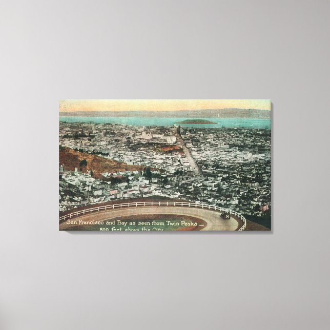 Toile Aérien de la ville depuis les Twin Peaks (Recto)