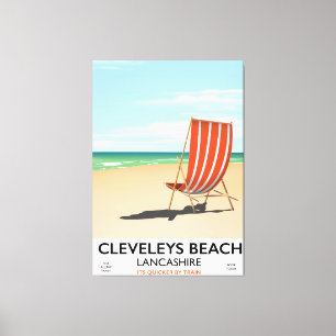 Toile Affiche balnéaire de Cleveleys Beach Lancashire