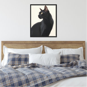 Toile Affiche d'art mural élégante de chat noir