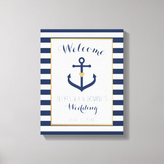 Toile Affiche de bienvenue Mariage à thème nautique - Ma