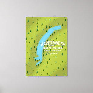 Toile Affiche de carte de voyage du réservoir de Haweswa