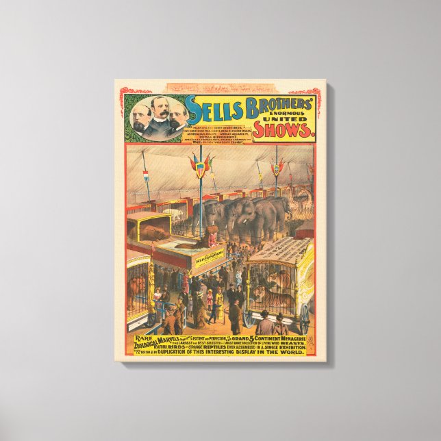 Toile Affiche De Cirque D'Animaux Exposés Dans Une Tente (Recto)