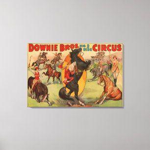 Toile Affiche De Cirque Montrant De Nombreux Chevaux Fai