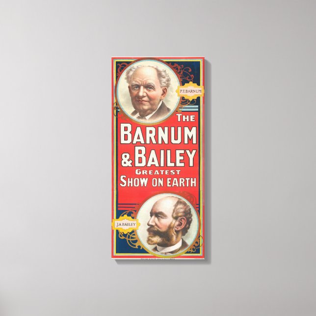 Toile Affiche De Cirque Montrant Des Portraits De Barnum (Recto)