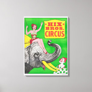 Toile Affiche De Cirque Montrant Une Femme Et Un Éléphan