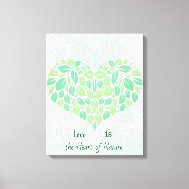 Toile Affiche de cœur à l'aquarelle de feuilles botaniqu (Recto)