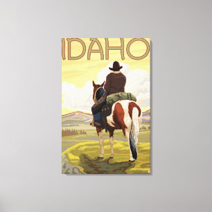 Toile Affiche de cowboy et de voyage de