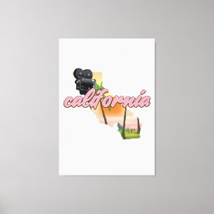 Toile affiche de la carte en Californie