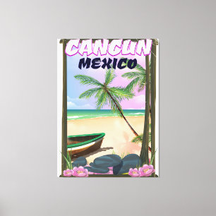 Toile Affiche de la plage de Cancun au Mexique.