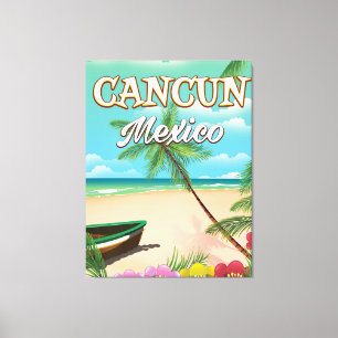 Toile Affiche de la plage de Cancun au Mexique