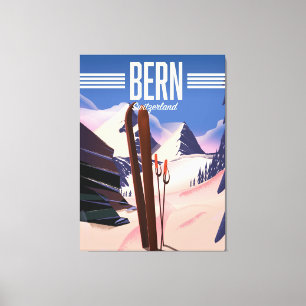 Toile Affiche de ski à Berne en Suisse
