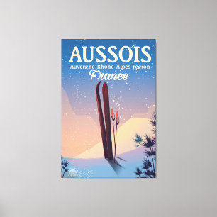 Toile Affiche de ski Aussois Auvergne-Rhône-Alpes France