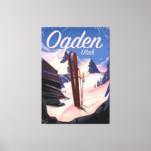 Toile affiche de ski d'Ogden, Utah