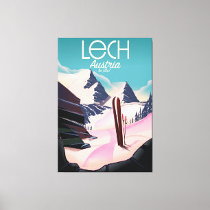 Toile Affiche de ski Lech Austria.