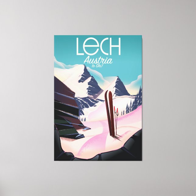 Toile Affiche de ski Lech Austria. (Recto)