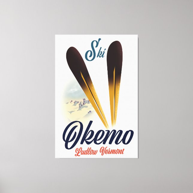 Toile Affiche de ski Okemo Ludlow Vermont (Recto)