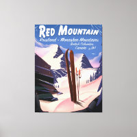 Affiche de ski Red Mountain Colombie-Britannique,