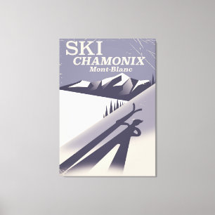 Toile Affiche de ski vintage Chamonix-Mont-Blanc