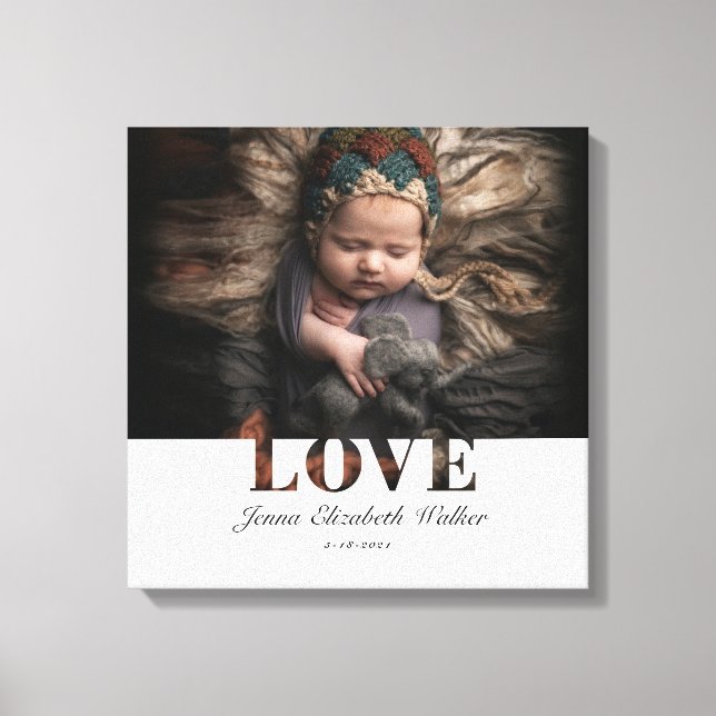 Toile Affiche de typographie d'amour de photo de bébé él (Recto)