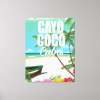 Affiche de vacances de plage cubaines Cayo Coco