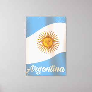 Toile Affiche de vacances du drapeau de l'Argentine