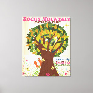 Toile Affiche de vacances Rocky Mountains USA