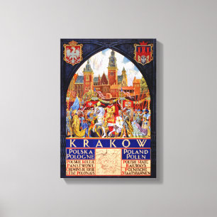 Toile Affiche de Vintage voyage de la Pologne Cracovie