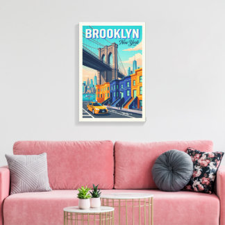 Toile Affiche de voyage à Brooklyn New York