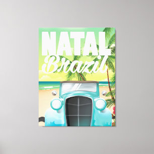 Toile Affiche de voyage automobile Vintage Natal Brésil
