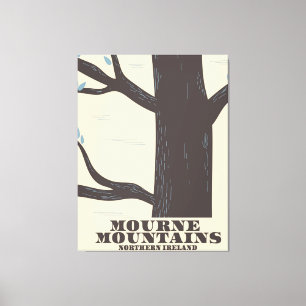 Toile affiche de voyage dans les montagnes de Mourne en