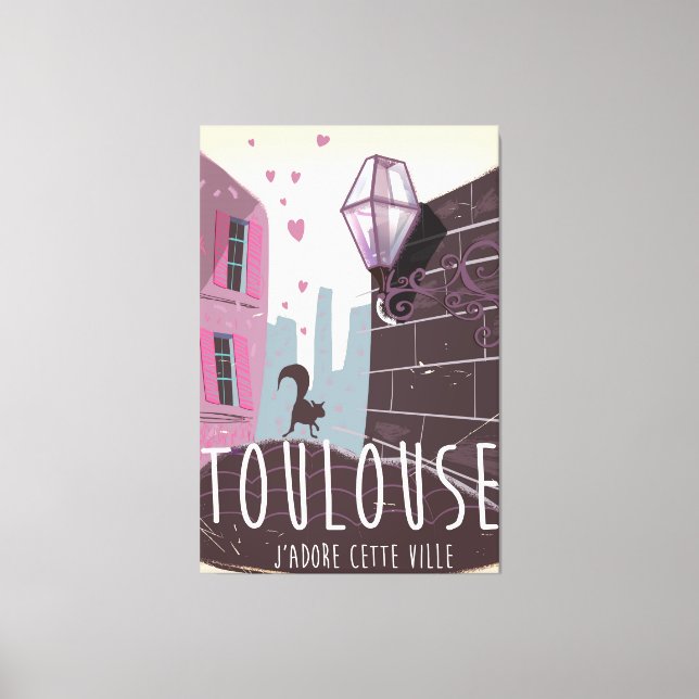 Toile Affiche de voyage de dessin animé de Toulouse Fran (Recto)