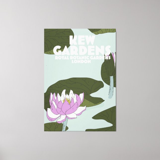 Toile Affiche de voyage de Kew Gardens à Londres (Recto)